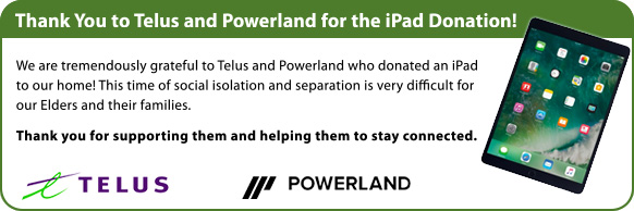 Thank You to Telus and Powerland for the iPad Donation!